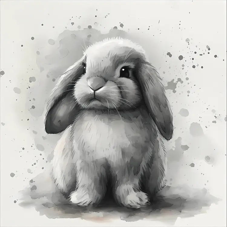 Adorable Fluffy Bunny Illustration