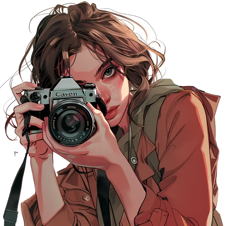 Woman Photographer with Camera