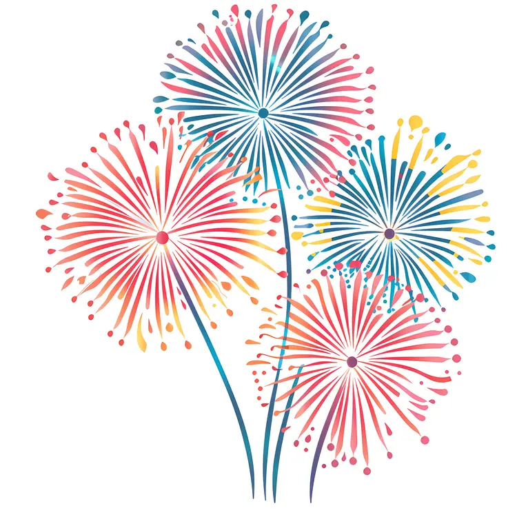 Colorful Fireworks Burst