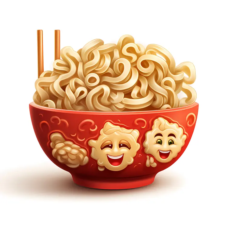 Noodle Bowl with Happy Faces