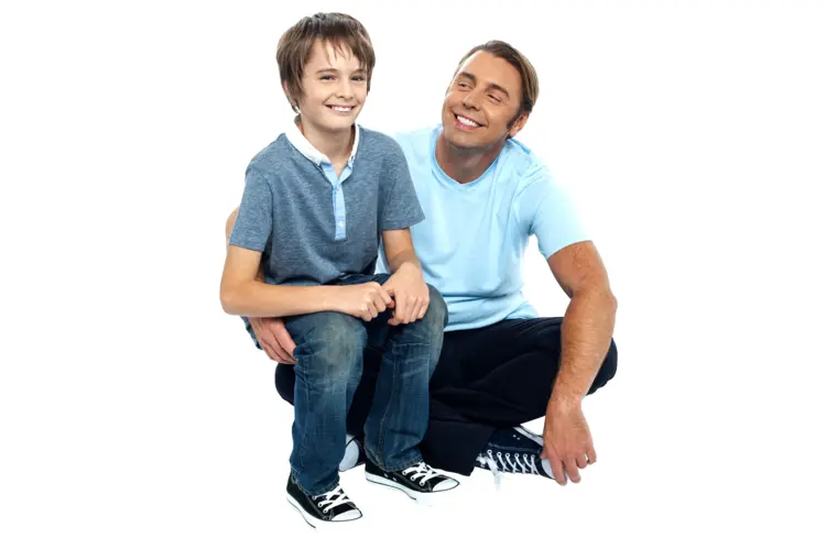 Father and Son Sitting Together