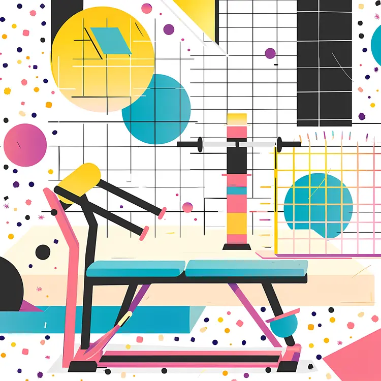 Colorful Gym Equipment Illustration