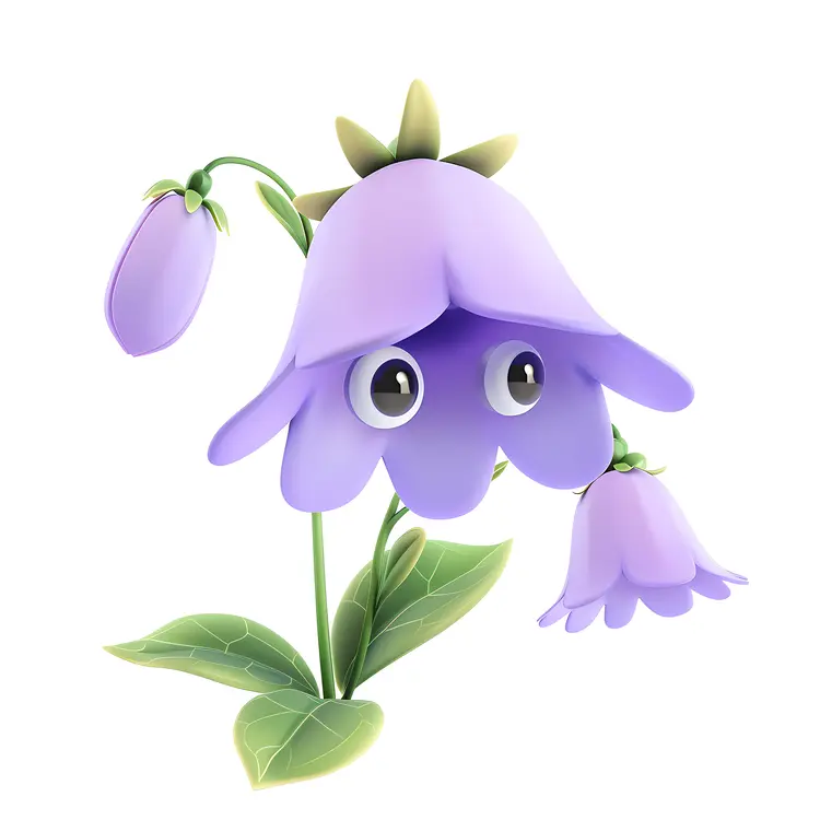 Cute Cartoon Flower with Eyes