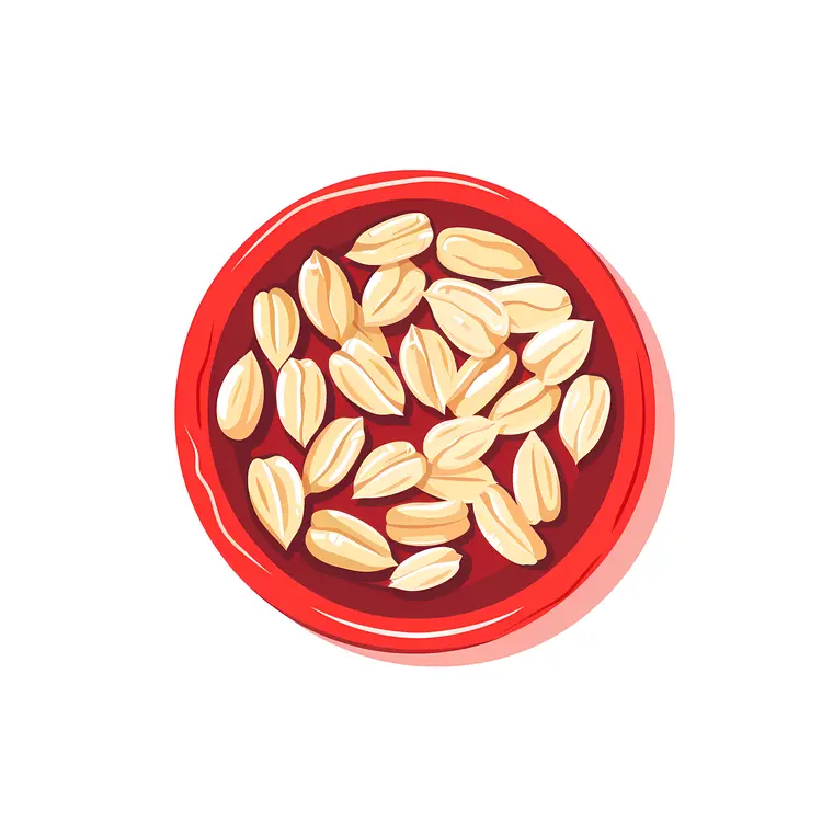 Shelled Sunflower Seeds in Red Bowl