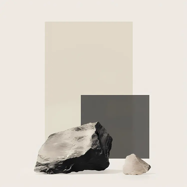 Two Rocks with Geometric Background