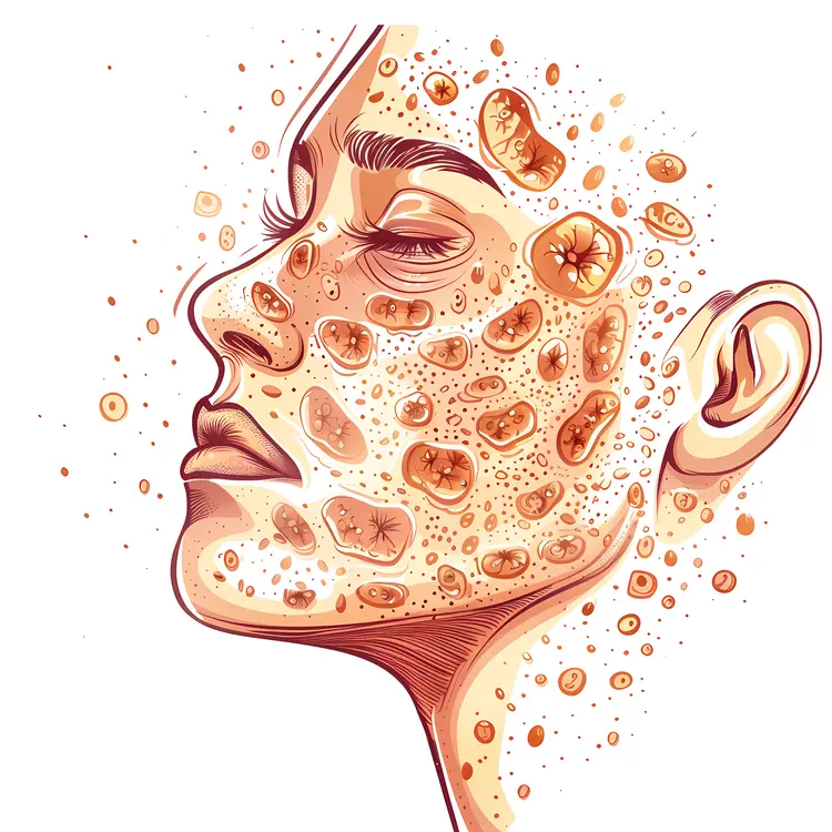 Face with Skin Issues Illustration
