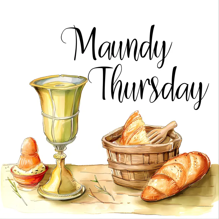 Maundy Thursday Bread and Chalice Illustration