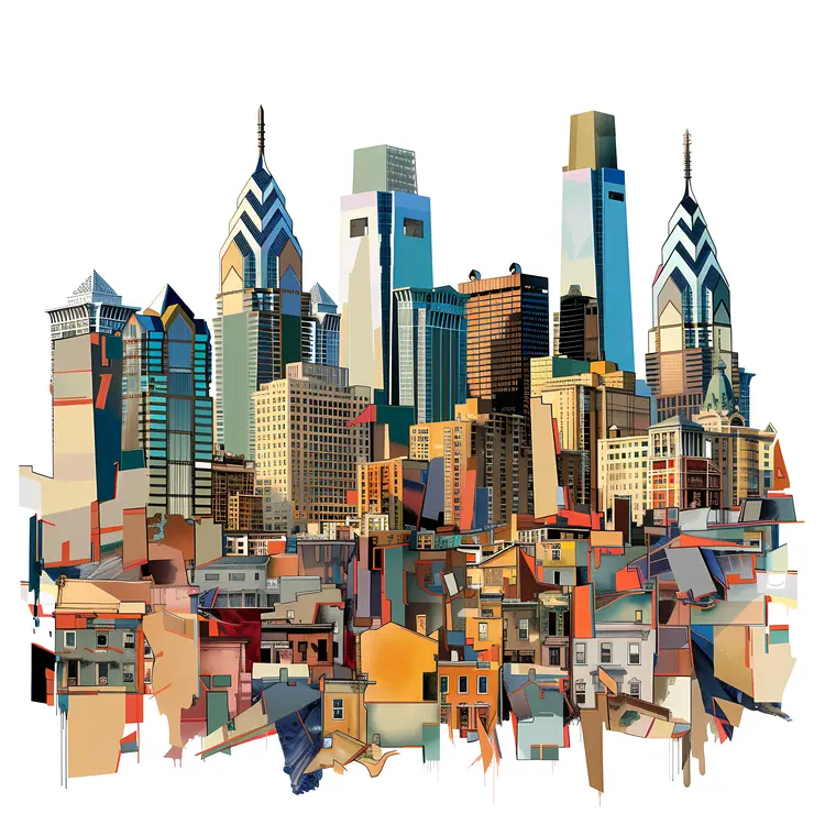 Geometric Philadelphia Skyline