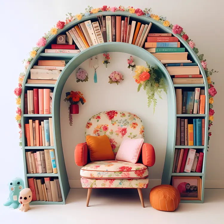 Floral Cozy Bookshelf Chair