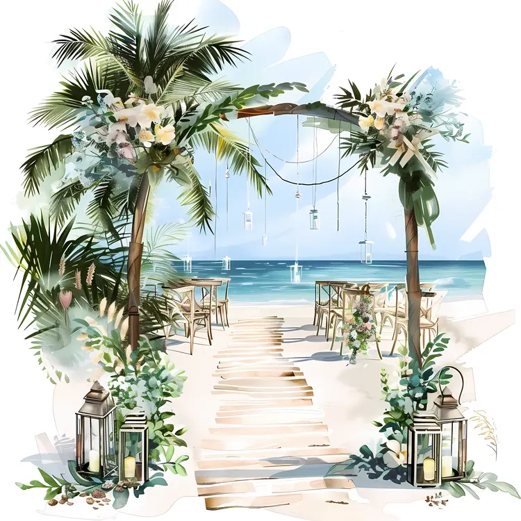 Beautiful Beach Wedding Setup