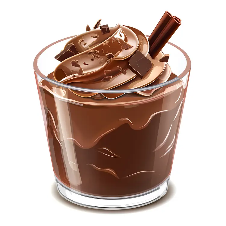 Glass of Chocolate Mousse with Chocolate Shavings