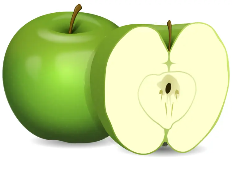 Fresh Green Apple with Sliced Half