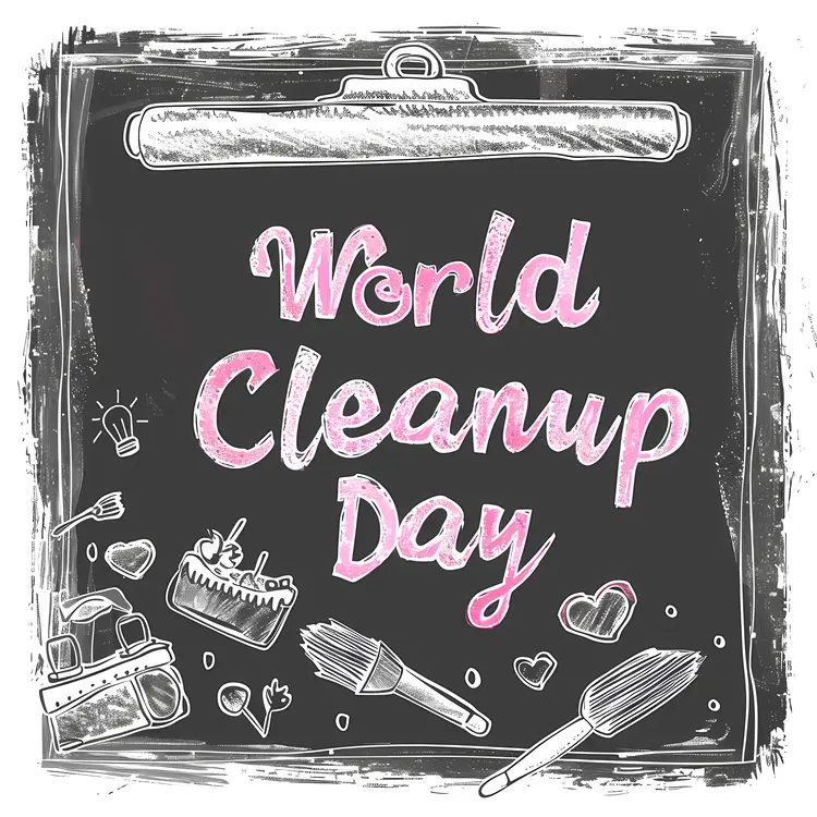 World Cleanup Day Chalkboard Style