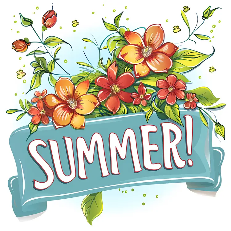 Orange Flowers with Summer Banner