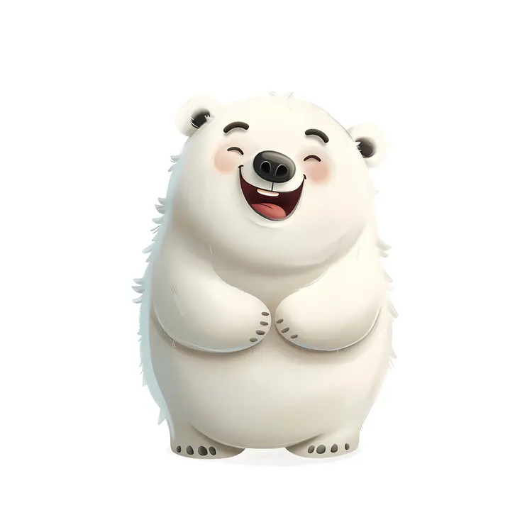 Laughing White Bear Cartoon