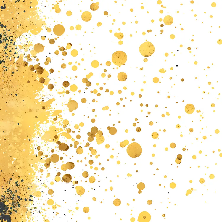 Dynamic Gold Splatter Abstract Art