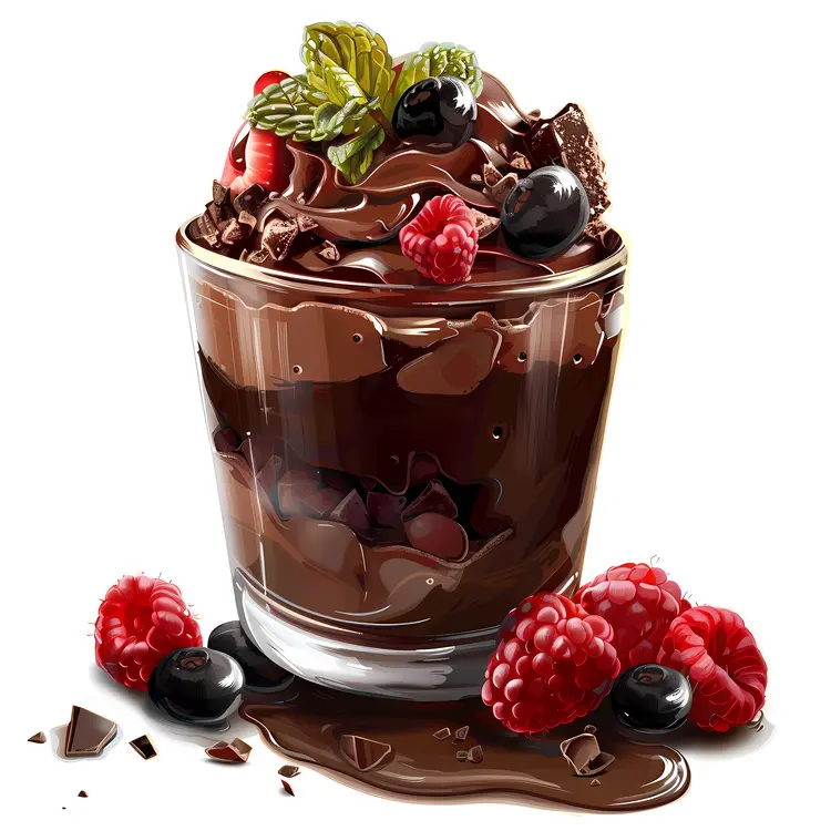 Delicious Chocolate Dessert with Berries