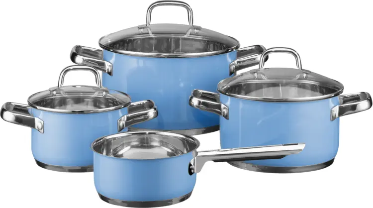Blue Cookware Set with Lids