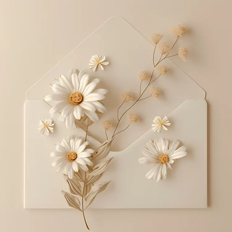 Envelope with Daisies Design 5
