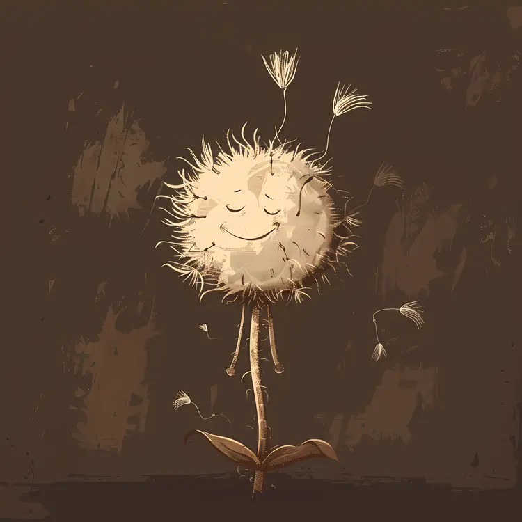 Smiling Dandelion Illustration