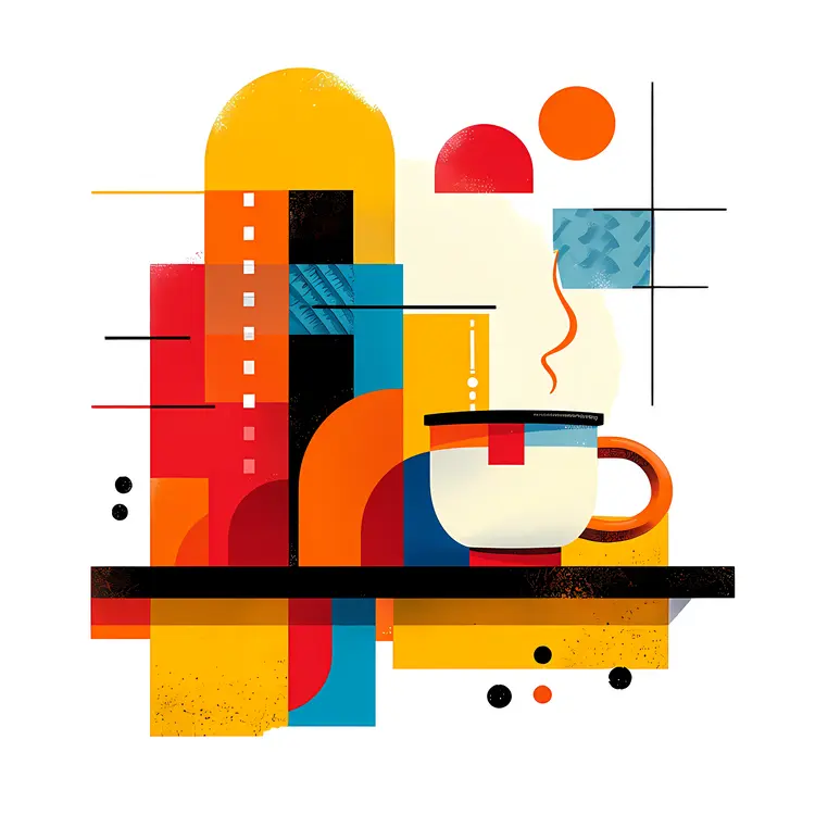 Colorful Artistic Cup with Geometric Patterns