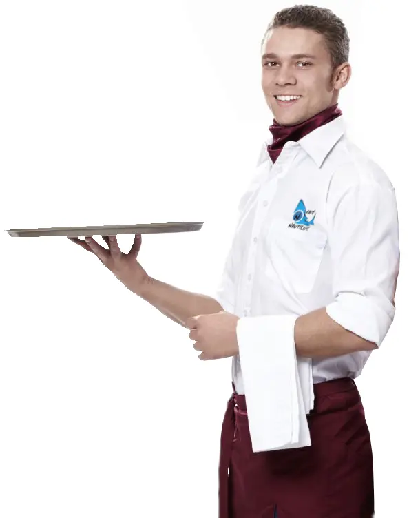 Waiter Holding Tray