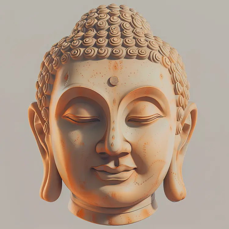 Elegant Buddha Head Sculpture with Smooth Finish