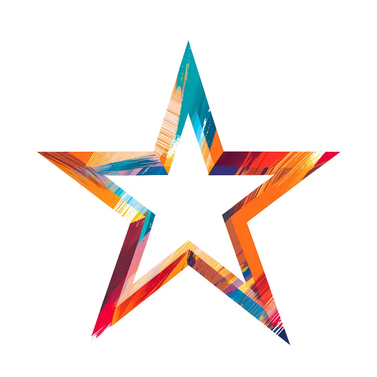 Abstract Colorful Star Outline