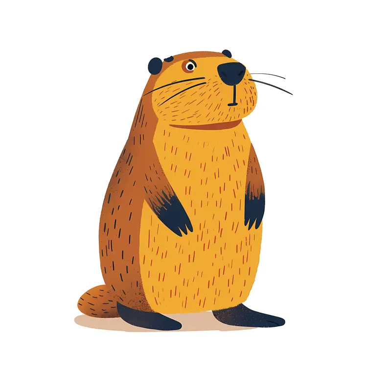 Cute Cartoon Beaver Illustration