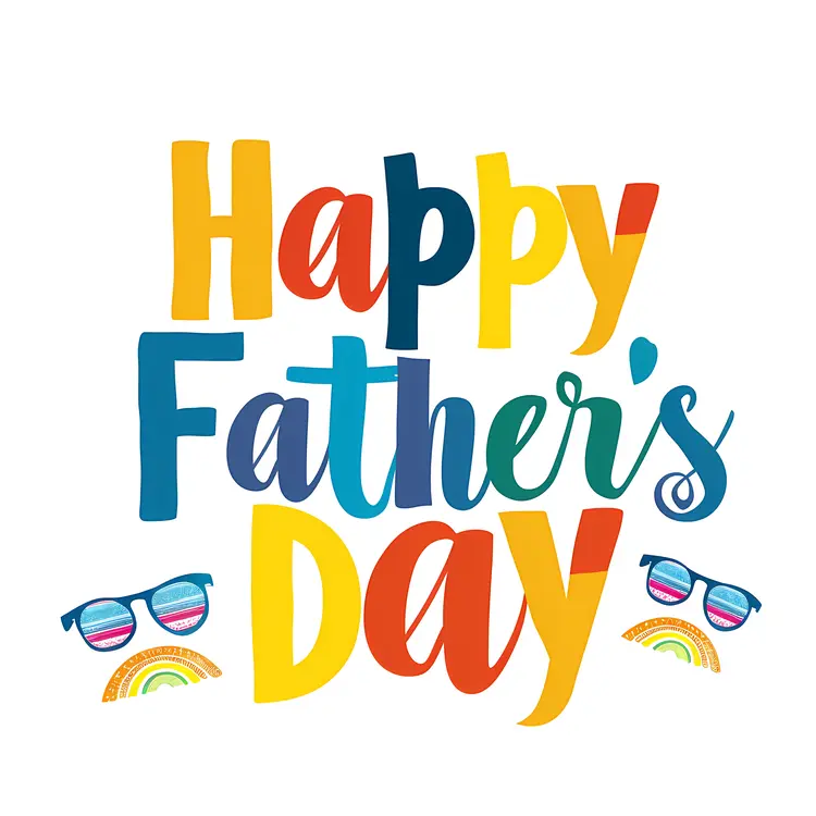 Happy Father's Day Text with Sunglasses