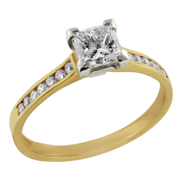 Stylish Diamond Ring with Gold Band