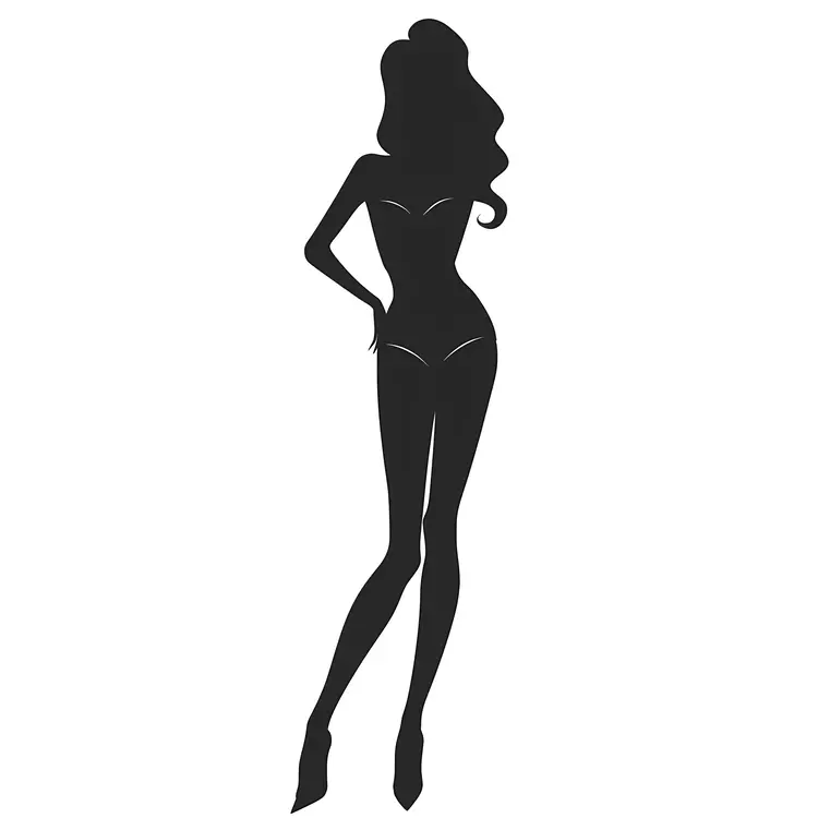 Elegant Silhouette of a Woman in a Swimsuit