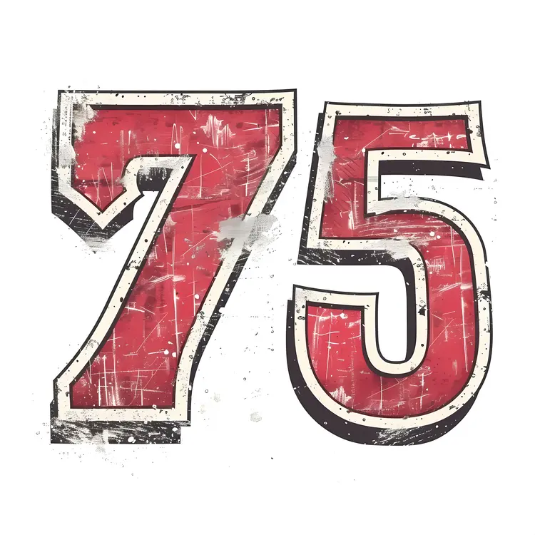 Red Grunge Number 75