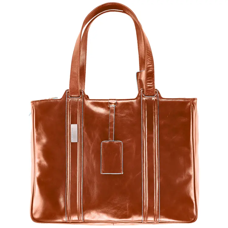 Shiny Brown Leather Handbag