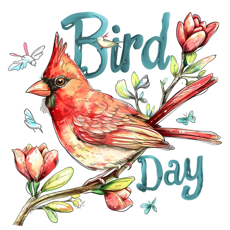 Beautiful Bird Illustration for Bird Day