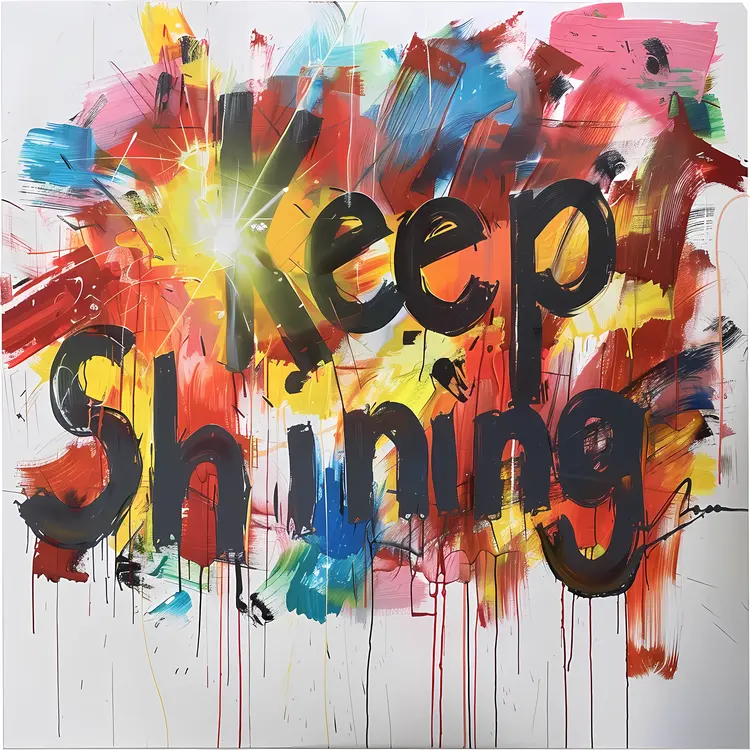 Colorful Graffiti Keep Shining Text