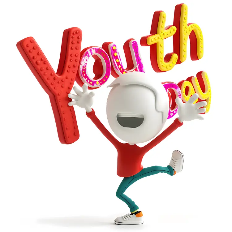 Youth Day Celebration with Colorful Character