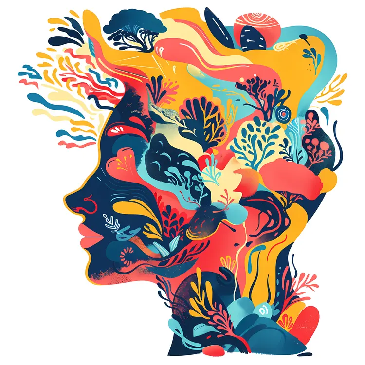 Colorful Abstract Head Profile