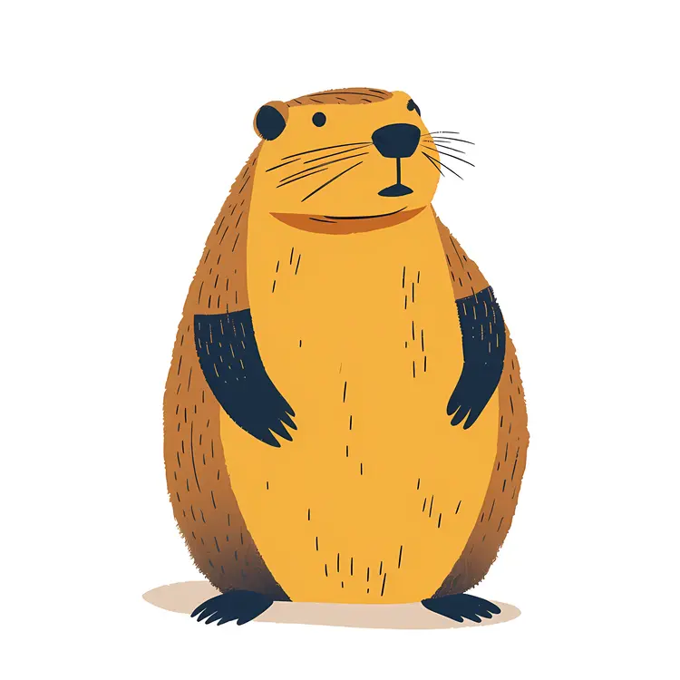Cute Groundhog Cartoon Illustration
