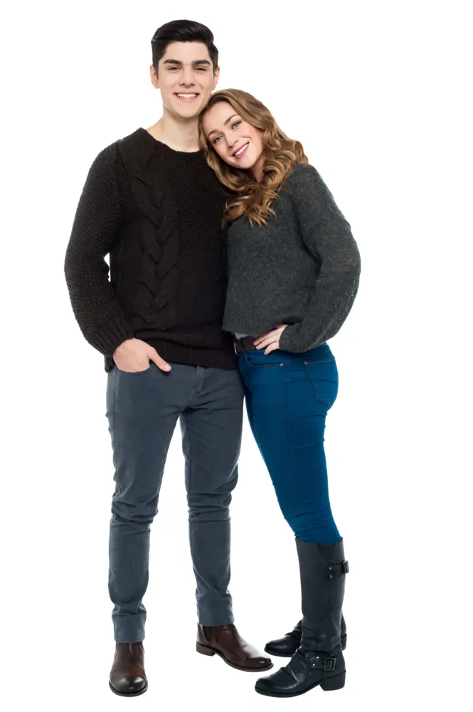 Smiling Couple in Casual Clothing