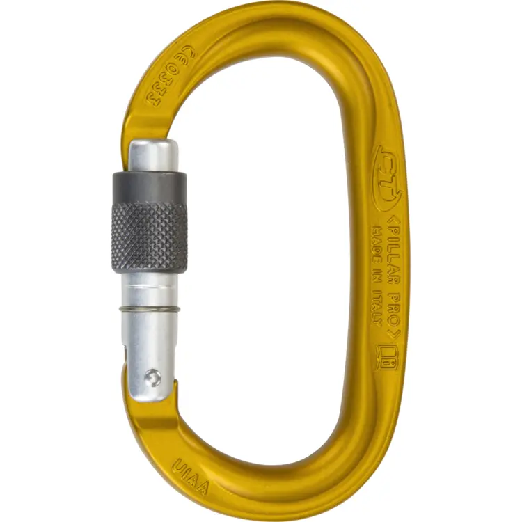 Gold Carabiner for Climbing Safety
