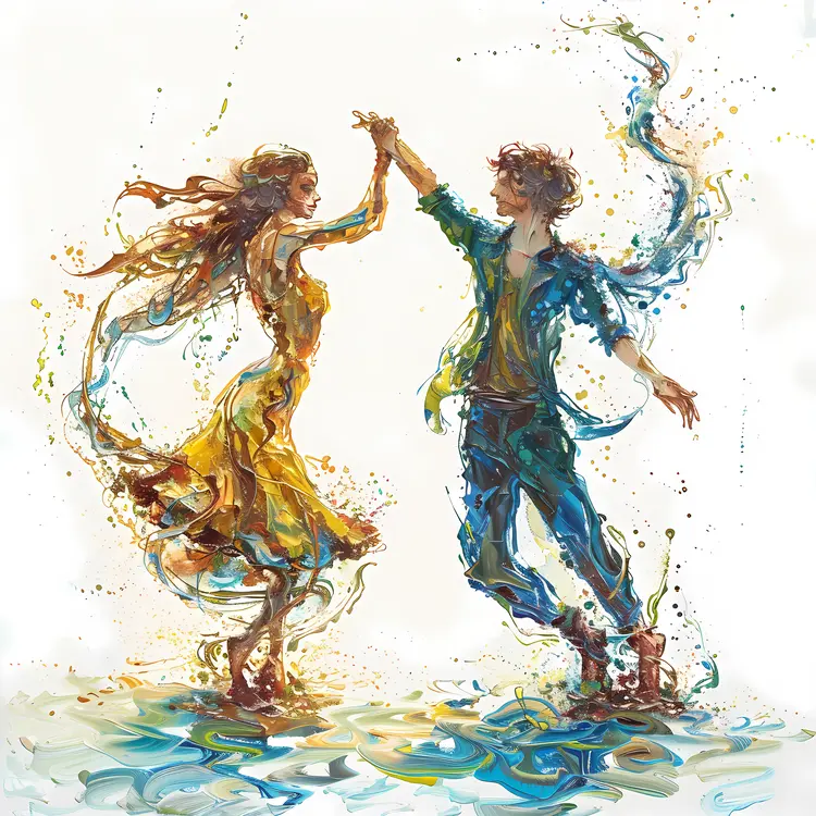 Watercolor Dancing Couple