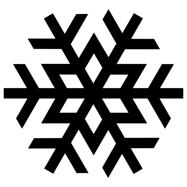 Black Snowflake on Transparent Background