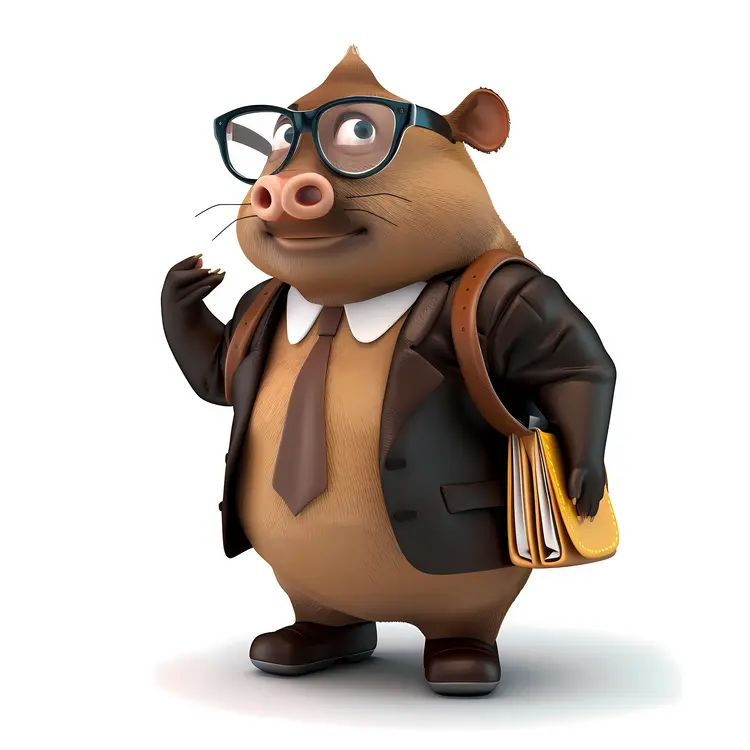 Business Mole Cartoon Character