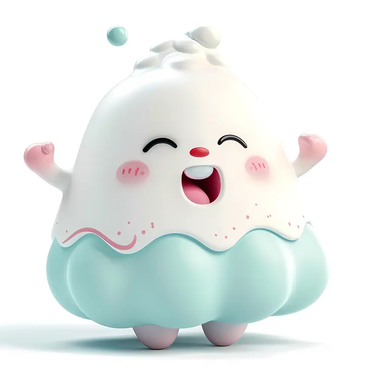 Happy White Cartoon Character