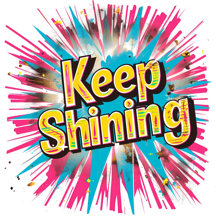 Colorful Keep Shining Text Art