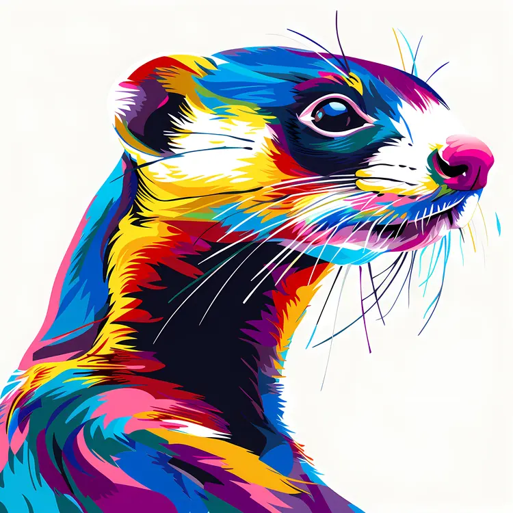 Colorful Ferret Illustration