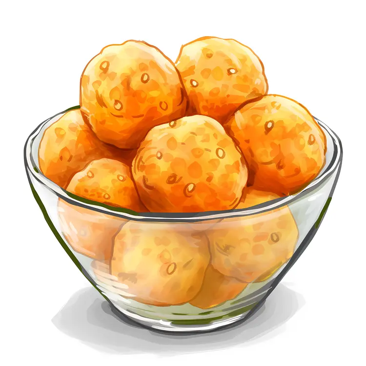 Orange Balls in a Glass Bowl