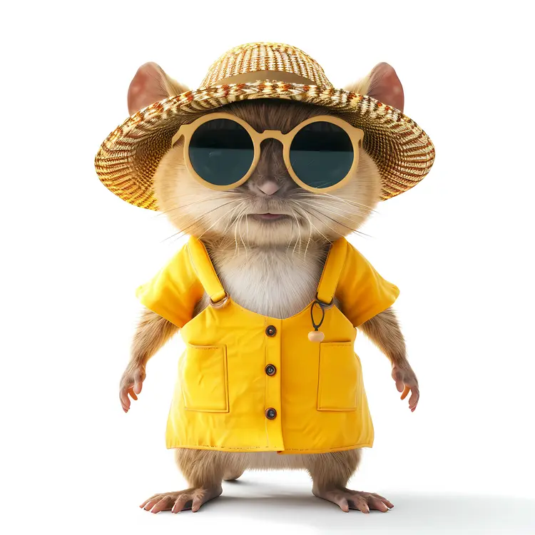 Adorable Mouse in Summer Outfit