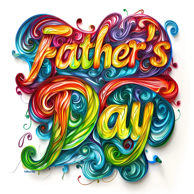 Colorful Father's Day Text